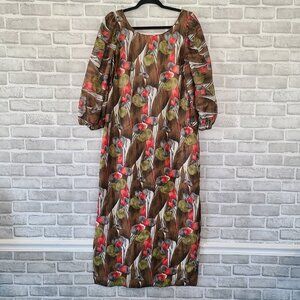 Vintage Kiyomi of Hawaii Maxi Dress Mumu 60s 70s Hawaiian Abstract Floral